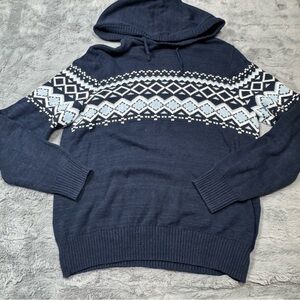 Urban Pipeline Navy and White Hooded Sweater